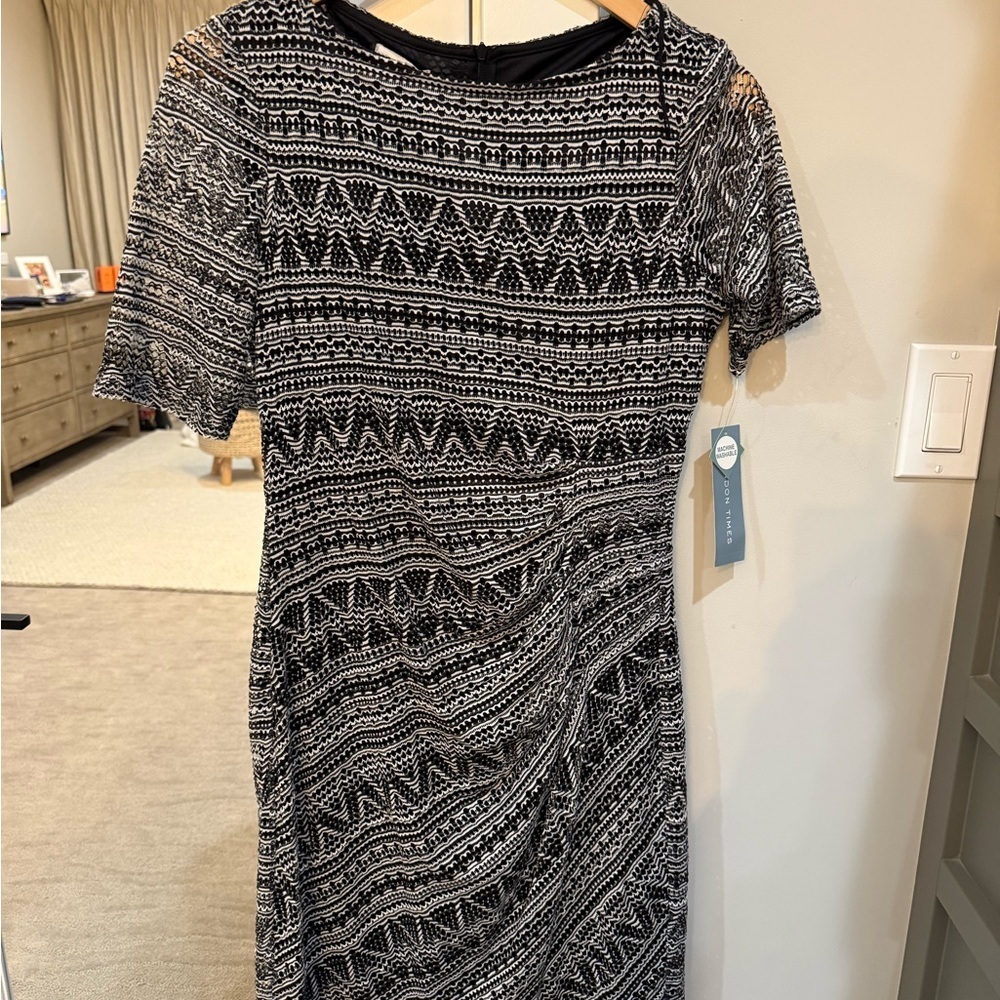 London Times  Black and White Dress NWT Size 8